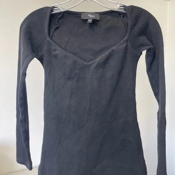 STYLE ADDICT LONG SLEEVE RIBBED ROMPER BODYSUIT Sz M - Picture 2 of 7